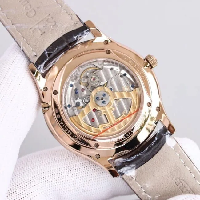 TW factory top-tier watch Jaeger-LeCoultre master moon phaserose goldwhite dial perpetual calendar automatic movement men's watch front view