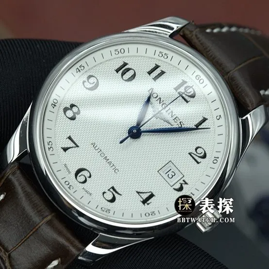 KY watchmaking traditional Longines1:1replica watch silver dial blue steel hands leather strap model L2.793.4.78.3clasplive photos