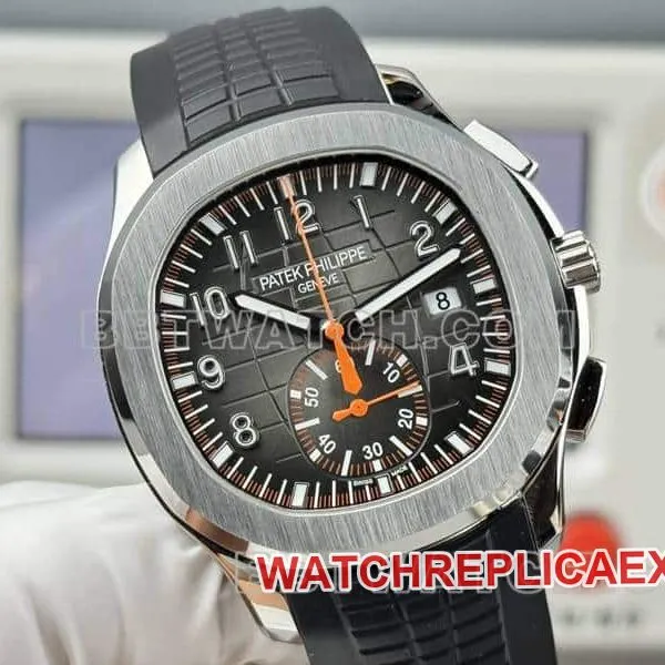 Watches Patek Philippe P1 Factory Grenade Black Plate Mechanical Black Rubber Model 5968 Side Actual Photos
