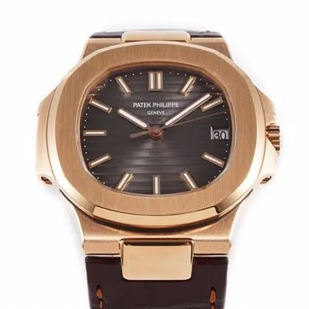 3K Factorytop-tier watch Patek Philippe men's brown plate brown belt self-winding watch front view