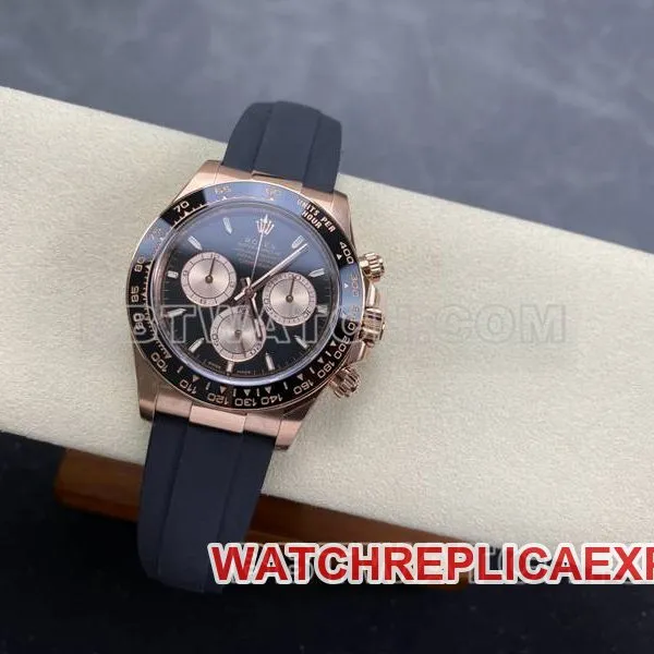 Rolextop-tier watch ARF FactoryDaytonablack dialrose gold4131 rubber style side live photo