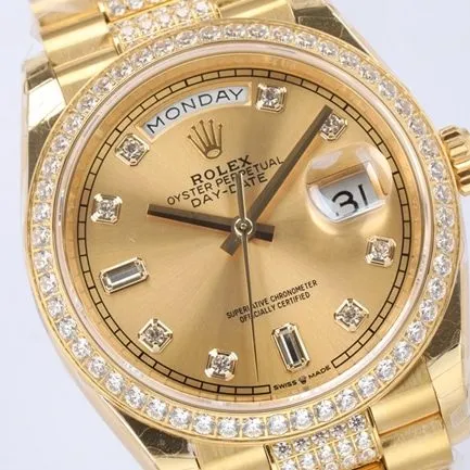 EWtop-tier watch Rolex men's gold plate gold belt automatic movementday displayDatejust watch clasp picture