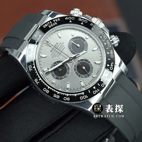 BTDaytonaRolex1:1replica watch lume gray plate rubber model M116519ln-0027braceletlive photos