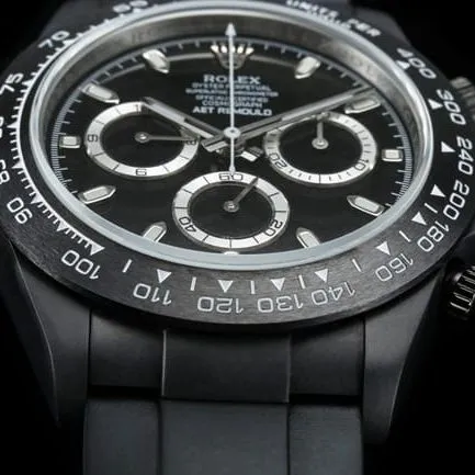 TW factory top-tier replicaRolex watch men's black dialrubber strap full automatic movement side view