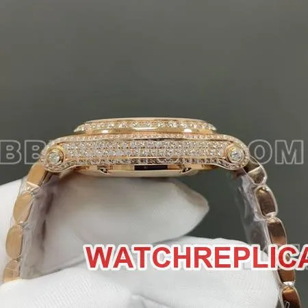 Chopard1:1replica watch YF factory happy diamond gold baby's breath 2892mechanical movementsteel bracelet model front live photo
