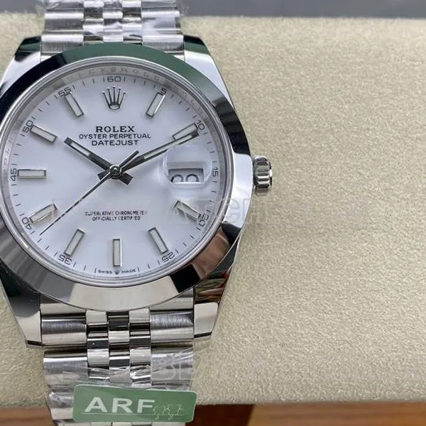 Rolex1:1replica watch ARF Factory log 41mm aperture white dial3235steel bracelet caseback live photo