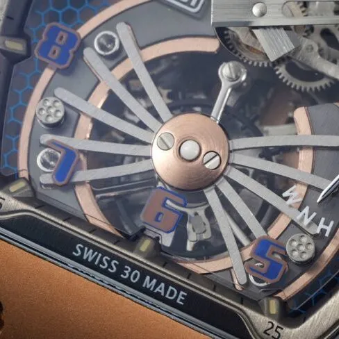 Top-tier super cloneRichard Millerose gold creates a real wrist aircraft RM 21-01 aerodynamic tourbillon watch side view