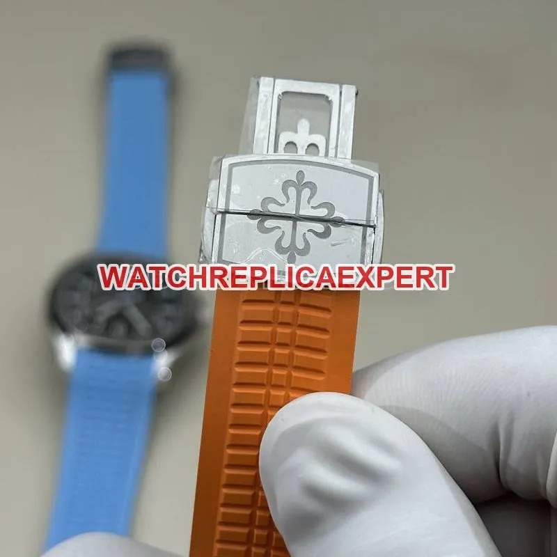 Patek Philippe1:1replica watch BBF factory grenade black dial orange rubber model 5167Aside live photo