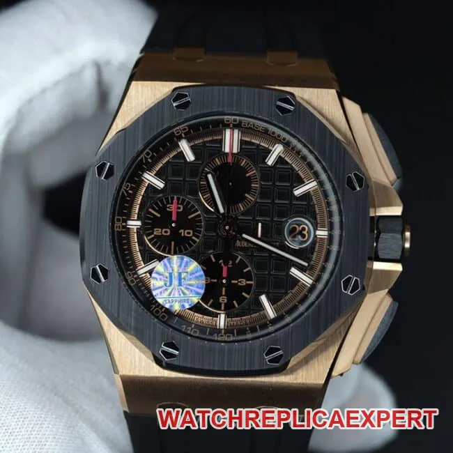 JF factory top-tier watch Audemars PiguetRoyal Oak offshore series 26401RO.OO.A002CA.02 men's black dialrubber strapautomatic movementchronograph stopwatch clasp picture