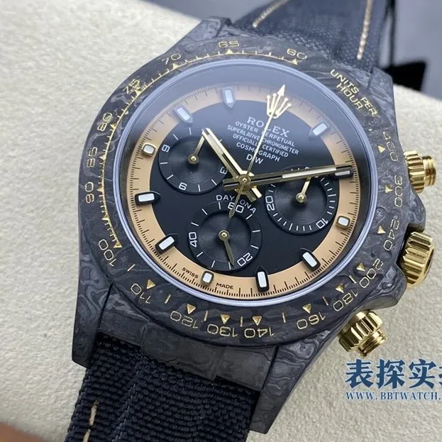 Top high-quality Rolex carbon fiber Daytona men's mechanical wristwatch side