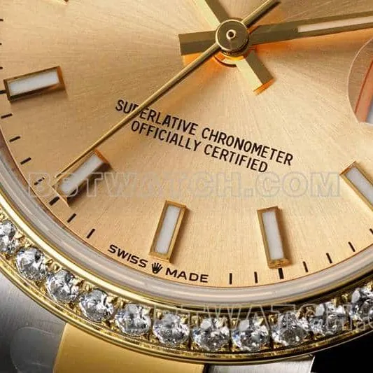 ARF FactoryRolex log gold plate diamond bezel31mm gold three grid link 278383side live photo