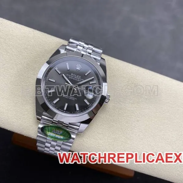 Rolex1:1replica watch ARF Factory log 41mm aperture gray plate 3235 steel bracelet caseback live photo