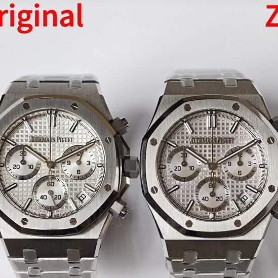 ZF FactoryAudemars PiguetRoyal Oaksilver dialchronographtop-tier watch 26240 comparison Genuine difference movementlive photos