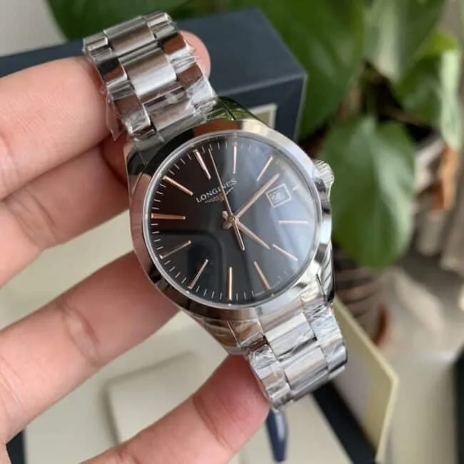 Longines Compaq series 8mm ultra-thin design three-color ready-made ladies quartz watch front view