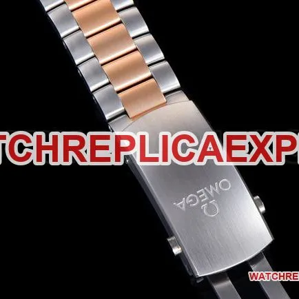 collectible watch N1 factory OmegaSeamaster 600m blue dial gold steel braceletside live photo