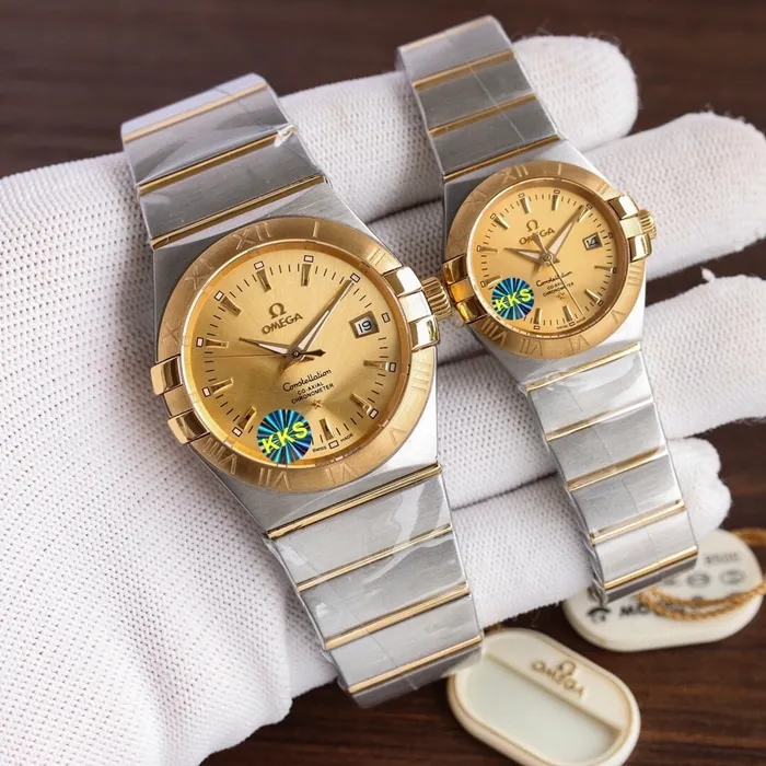 Omega Omega Double Eagle Constellation Series Couple Watch Front View