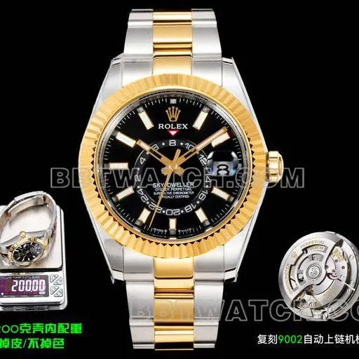 collectible watch Navigator AR+ factory Rolexblack dial mechanical room gold steel bracelet weight live photos