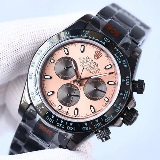 Rolextop-tier watch men's black dial black belt fully automatic movementsteel bracelet front view