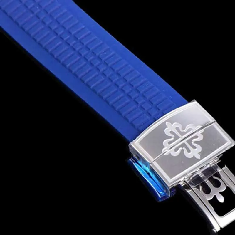 top-tier watch new Patek Philippe men's blue dial fashion grenade chronograph watch side view