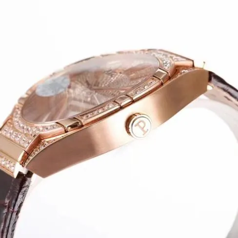 Big factory high-quality Piaget POLO series Gypsophila 18Krose gold men's watch front view