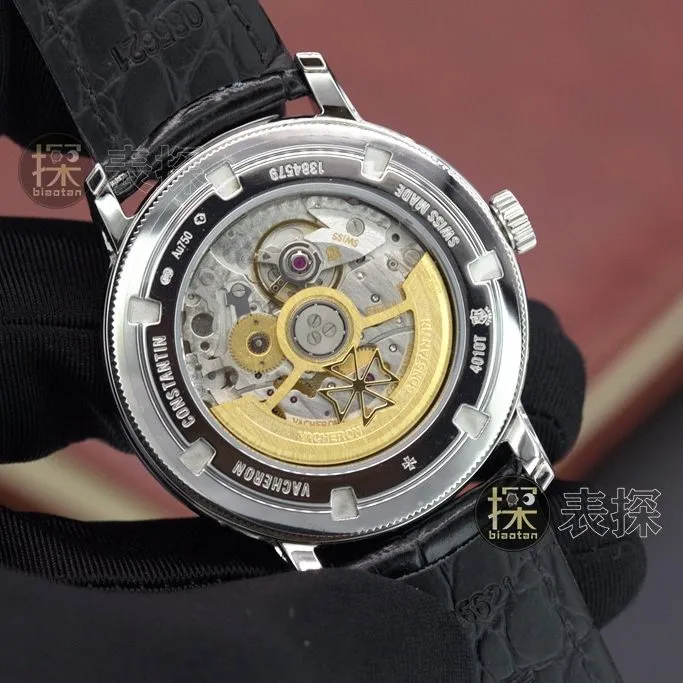 mx factory inheritance series Vacheron Constantin1:1replica watch gray plate black leather braceletclasp picture