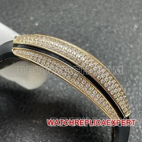 top-tier watch V45 Franck Muller ABF factory diamond plate gold diamond case leather braceletbraceletlive photos
