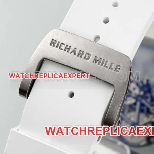 APS factory Richard Mille men's top-tier white rubber model RM 61-01side live photo