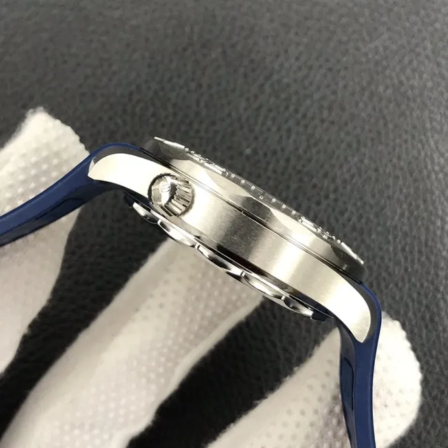 OR factory top-tier watch Omega men's blue dial blue belt Seamaster series watch leather strap picture