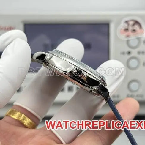 top-tier watch Portofino GR factory IWC blue dial blue leather strap model side live photo
