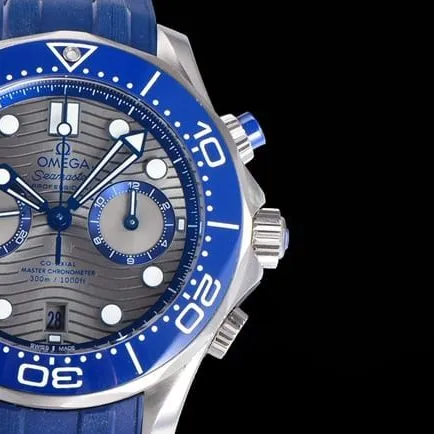 OM Factorytop-tier watch Omega men's gray plate blue rubber strap new Seamaster300chronograph watch leather strap picture