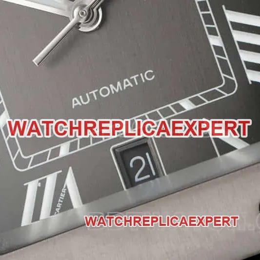 AF FactoryCartier Santos top-tier 1:1high-quality gray plate leather strap model WSSA0037caseback live photo
