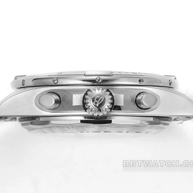 BLS factory Breitling mechanical chronographsuper cloneblue dialsteel bracelet model AB0134101C1A1side live photo