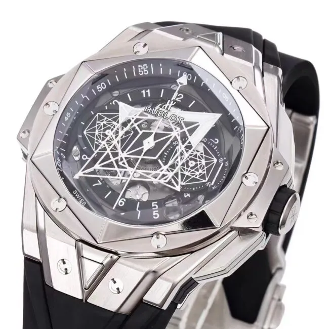 Big factory high-quality replicaBBF extreme replicaHublot watch black dial Hublot's most popular brand new tattoo second generation watch front view