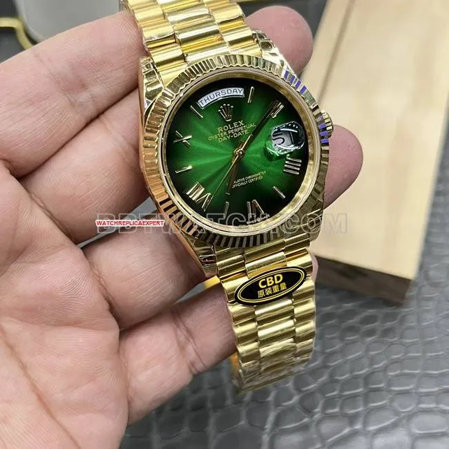 top-tier watch CBD factory RolexDay-Date3255 mechanical green dial40mmcaseback live photo
