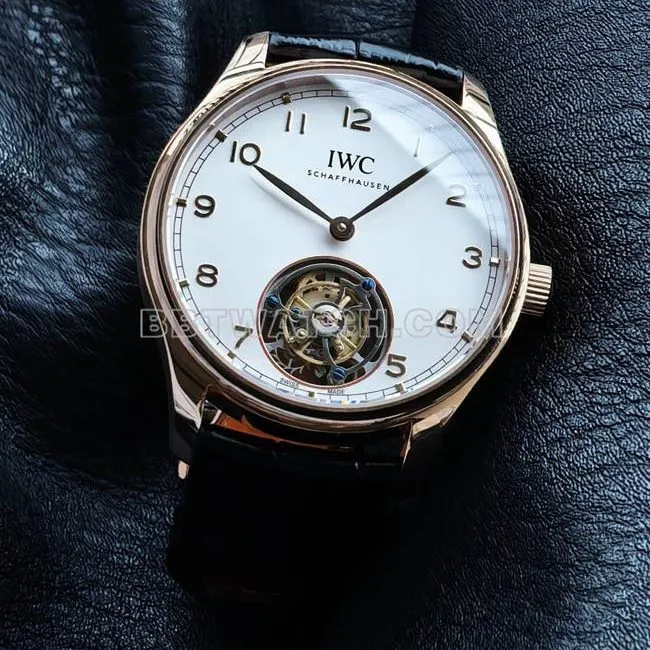 collectible watch TUR factory IWC Portugal rose goldwhite dialtourbillonfront live photo