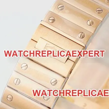 collectible watch Cartiersilver dial Santos quartz movementrose goldbraceletside live photo