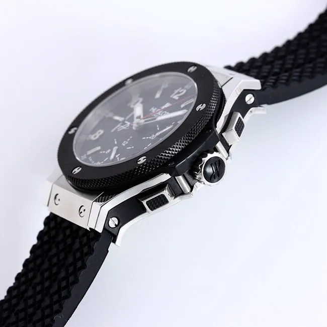 top-tier watch Hublot BIG BANG black ring silver shell watch clasp picture