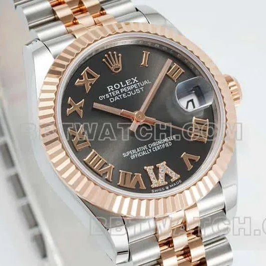 ARF FactoryRolex log super cloneblack dial31mm gold five-grid chain link 278271caseback live photo
