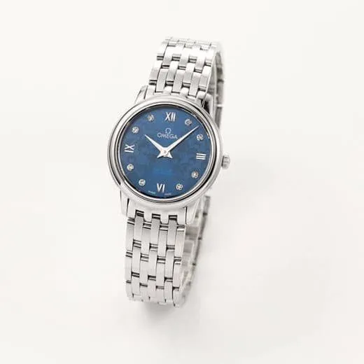 KZ factory top-tier watch Omega ladies watch blue dialsteel bracelet Diefei series cal1376movement front view