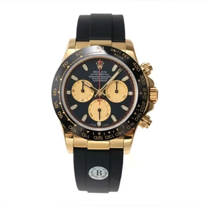 top-tier watch Rolex men's black dial Cosmograph Daytona watch side view