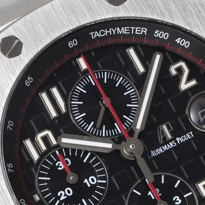 APF offshore Audemars Piguet1:1replica watch black dialsteel bracelet model 26470ST.OO.A101CR.01 side view