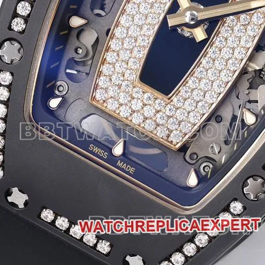 Richard Mille collectible watch ZF Factory black ceramic diamond mechanical watch RM07-1side live photo