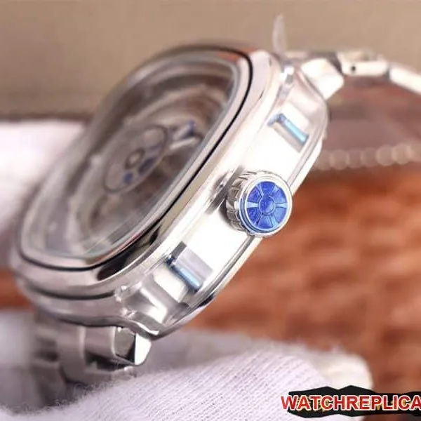 SEVENFRIDAY seven day display five watch automatic movementmen's watch Swiss steel bracelet large dialS1/01M front view