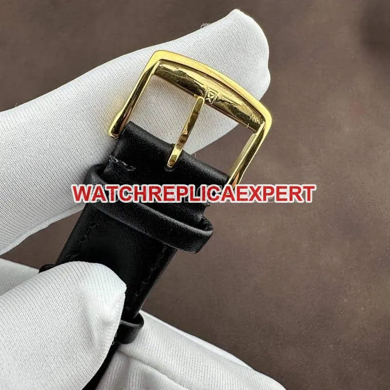 AF FactoryLongines Concas 1:1super gradient red plate yellow goldleather strap style side live photo