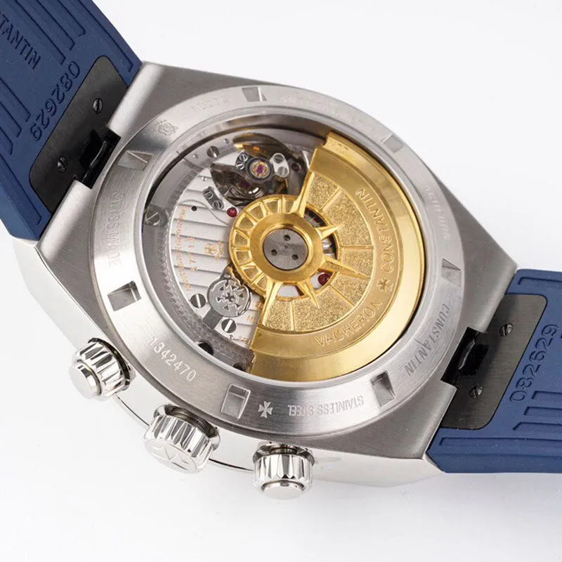 Vacheron Constantintop-tiersuper watch Overseas Series Men's Mechanical Blue Face Watch Side View