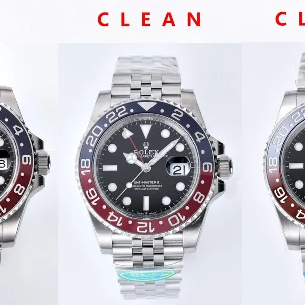 Factory C GMT-MasterPepsi bezel genuine and fake comparison evaluation Rolextop-tier watch appearance comparison chart