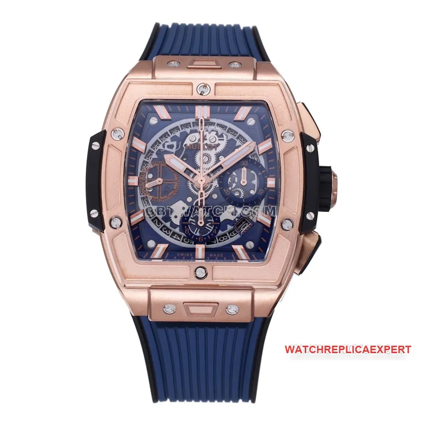 BBF factory Hublot super A blue skeleton disk 642.OX.7180.RX front real picture