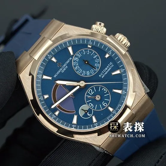 TWA travels all over the world Vacheron Constantin1:1replica watch lumeblue dialrose gold dual time zone leather strap model P47450/000A-9039caseback live photo