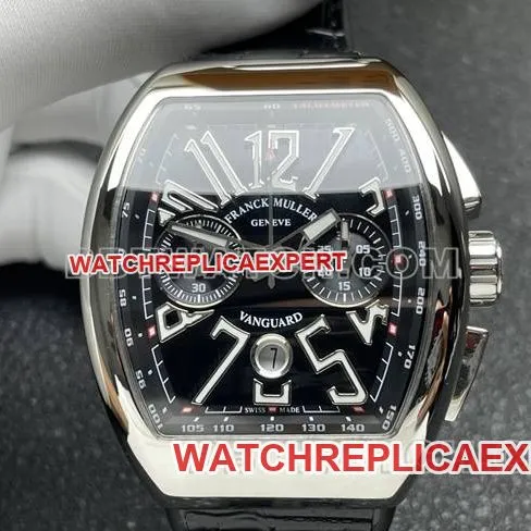 collectible watch Frank Muller ABF factory V45black dial leather braceletclasplive photos