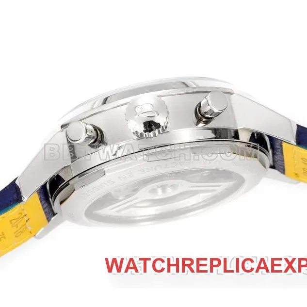 Breitling collectible watch BLS factory Yueyang blue dial41mmchronograph7750movementleather strap model side live photo